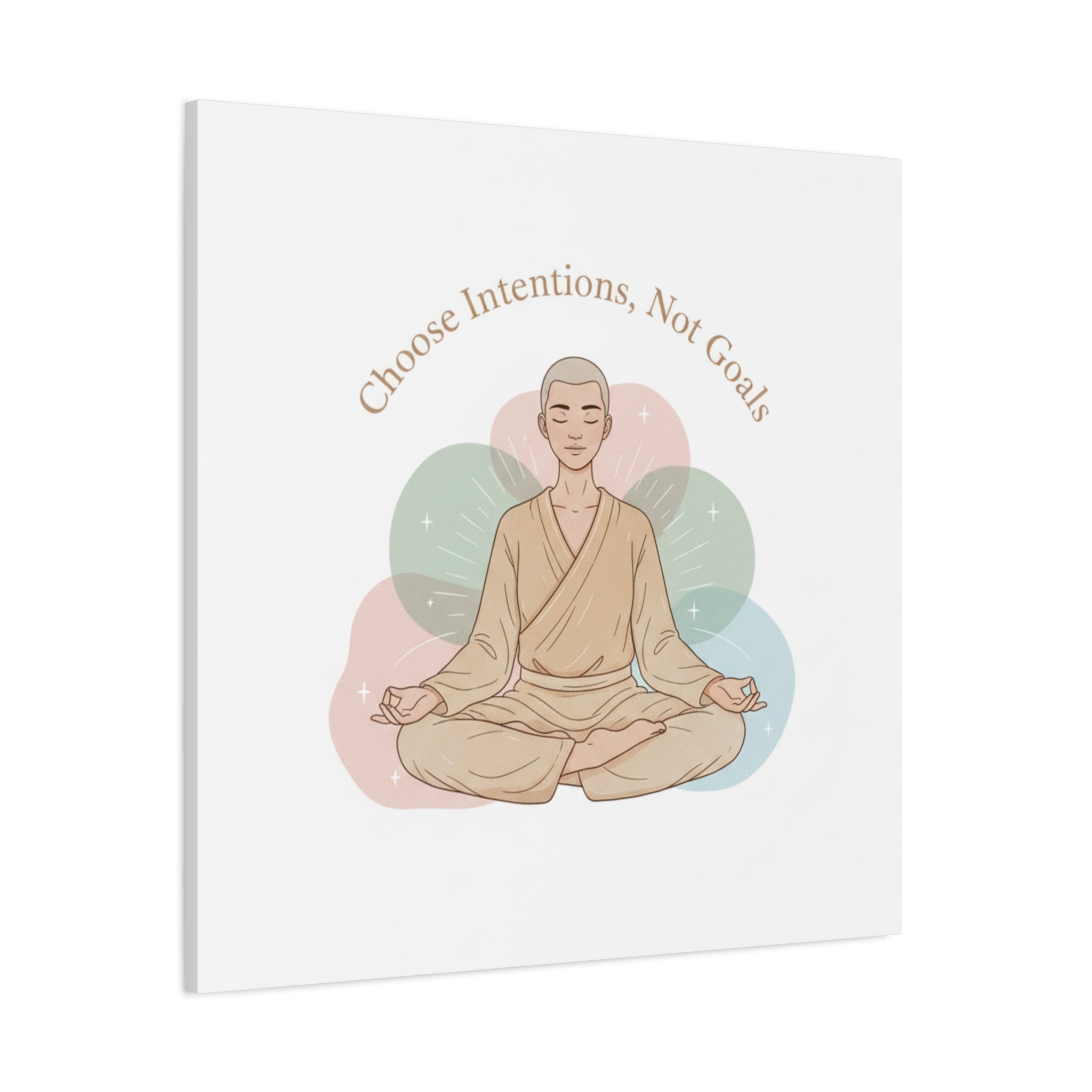 Choose Intentions Not Goals Canvas | gentle wellness poster, intention art
