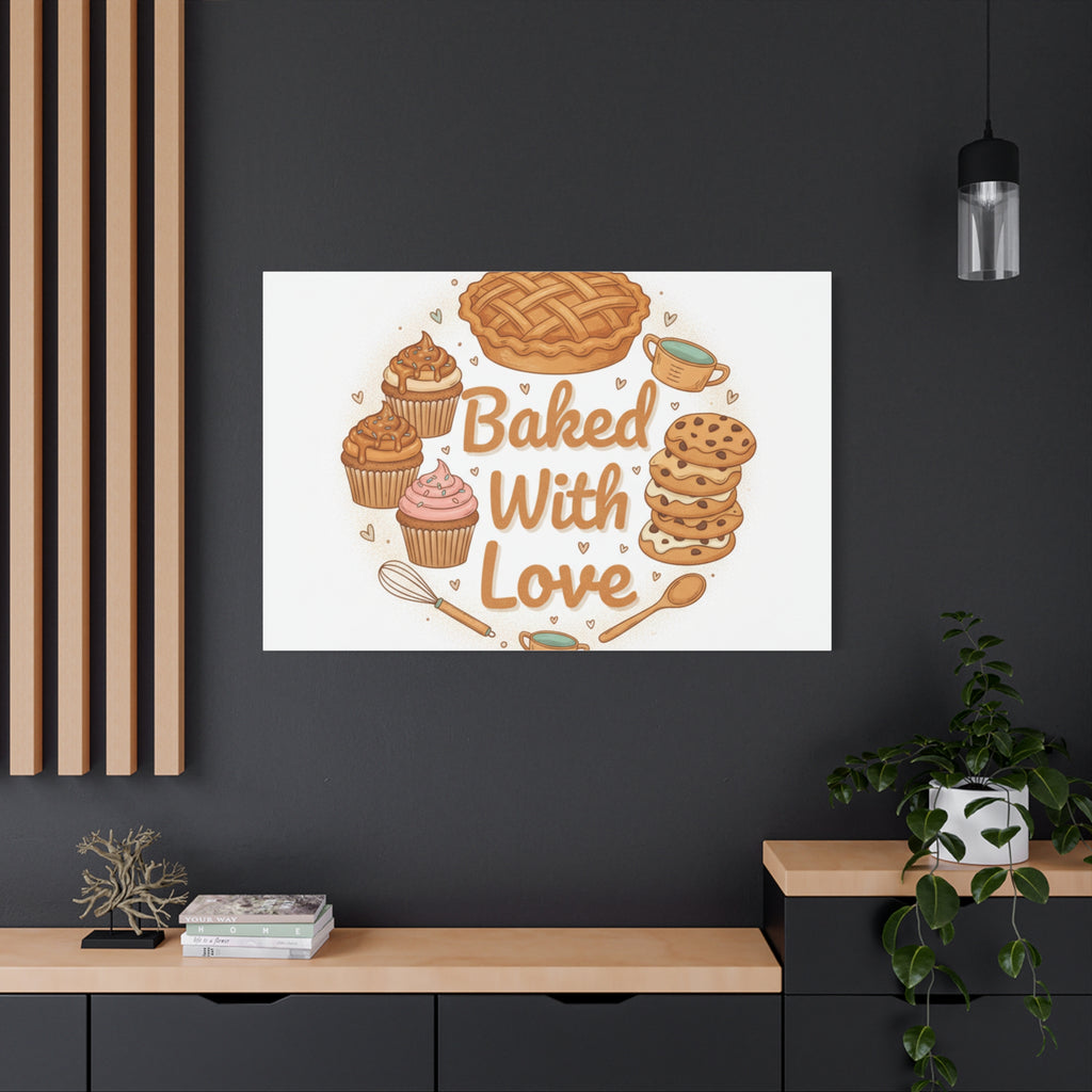 Baked With Love Canvas | Cozy Baking Aesthetic, Flour Power Decor