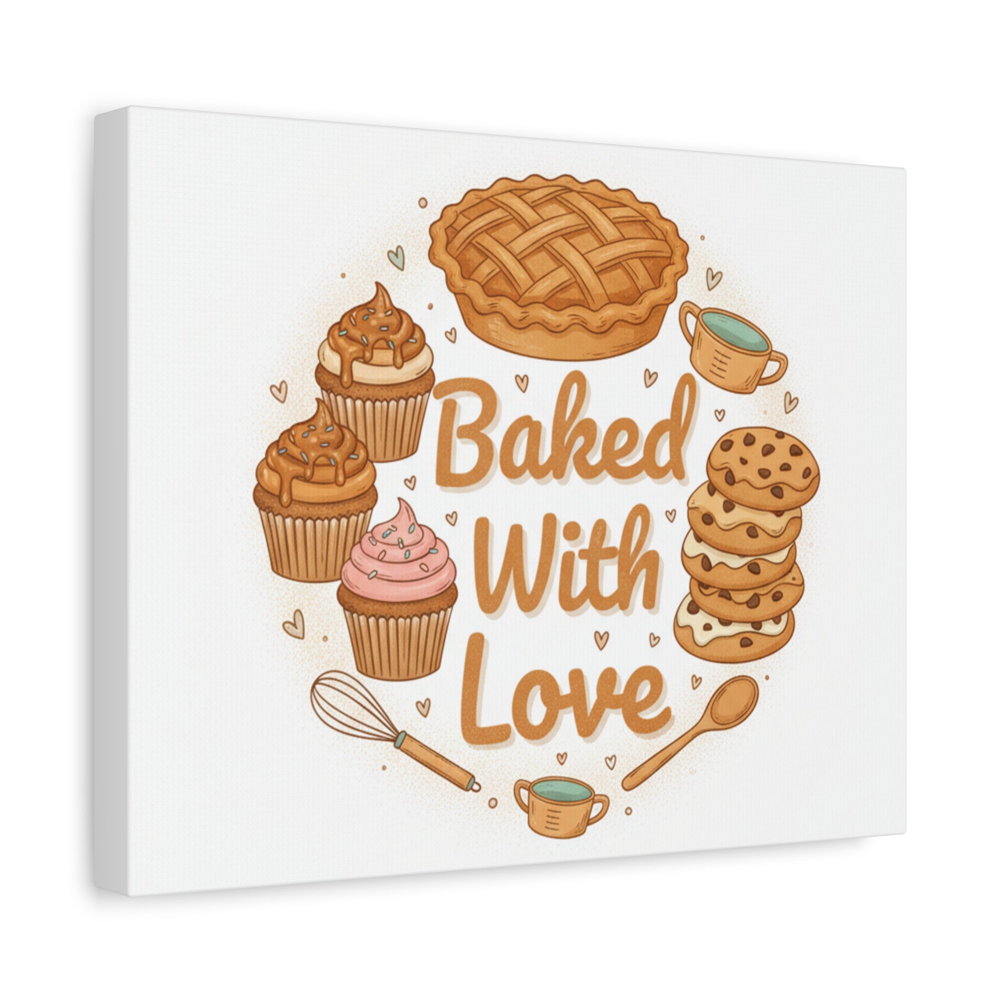 Baked With Love Canvas | Cozy Baking Aesthetic, Flour Power Decor
