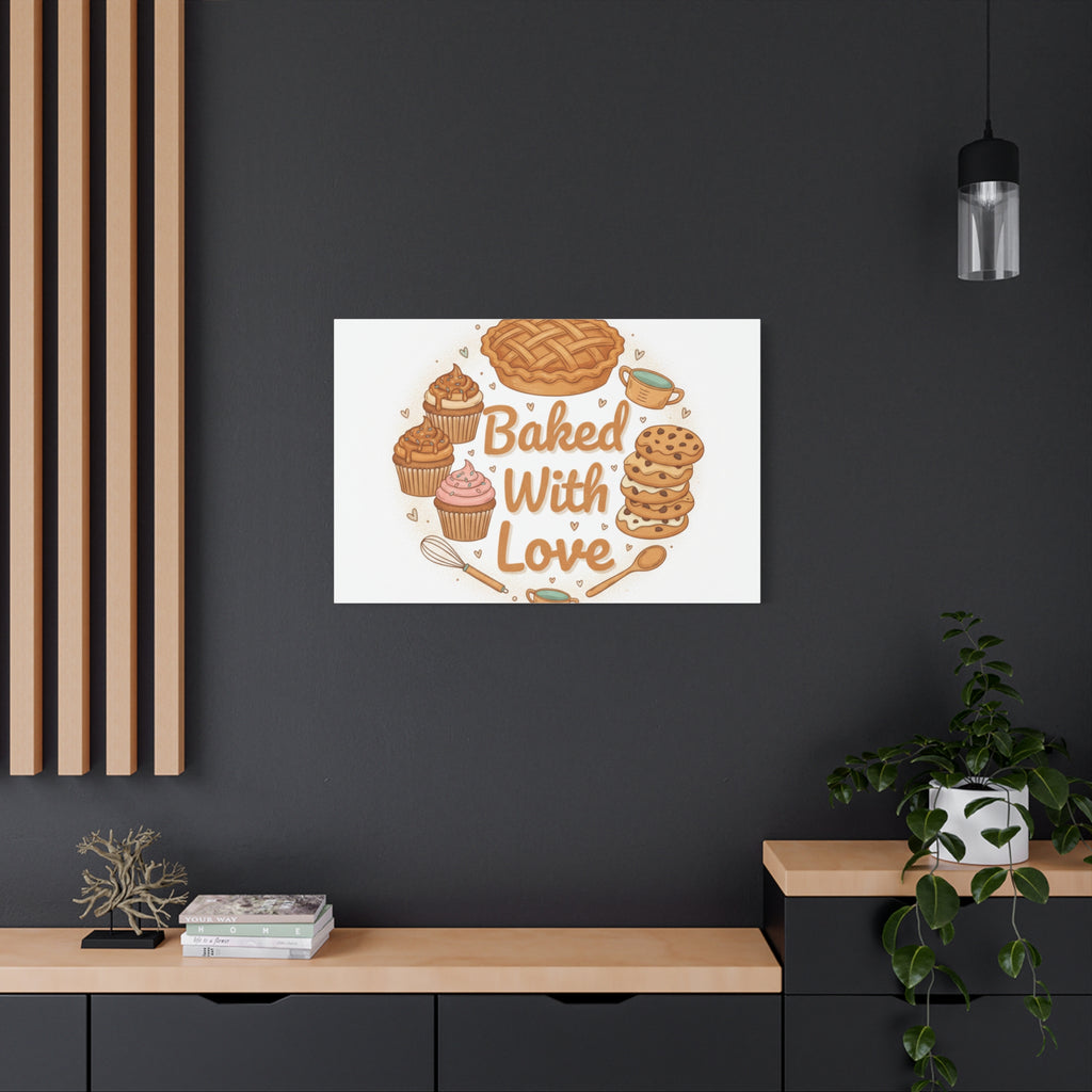 Baked With Love Canvas | Cozy Baking Aesthetic, Flour Power Decor