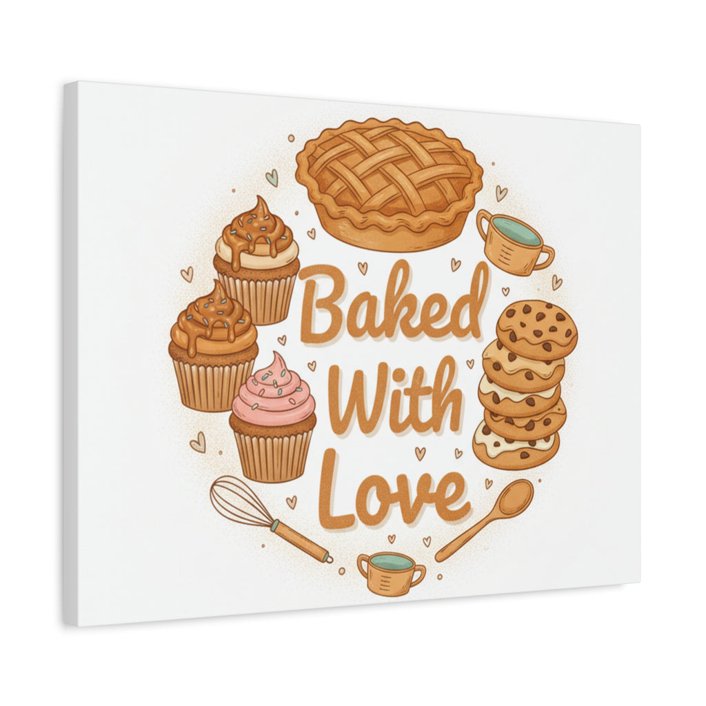 Baked With Love Canvas | Cozy Baking Aesthetic, Flour Power Decor