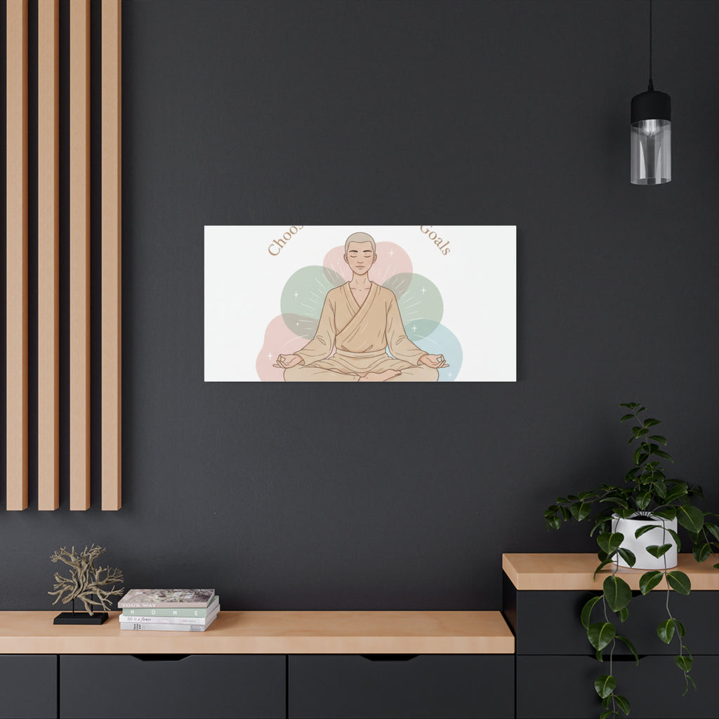 Choose Intentions Not Goals Canvas | gentle wellness poster, intention art