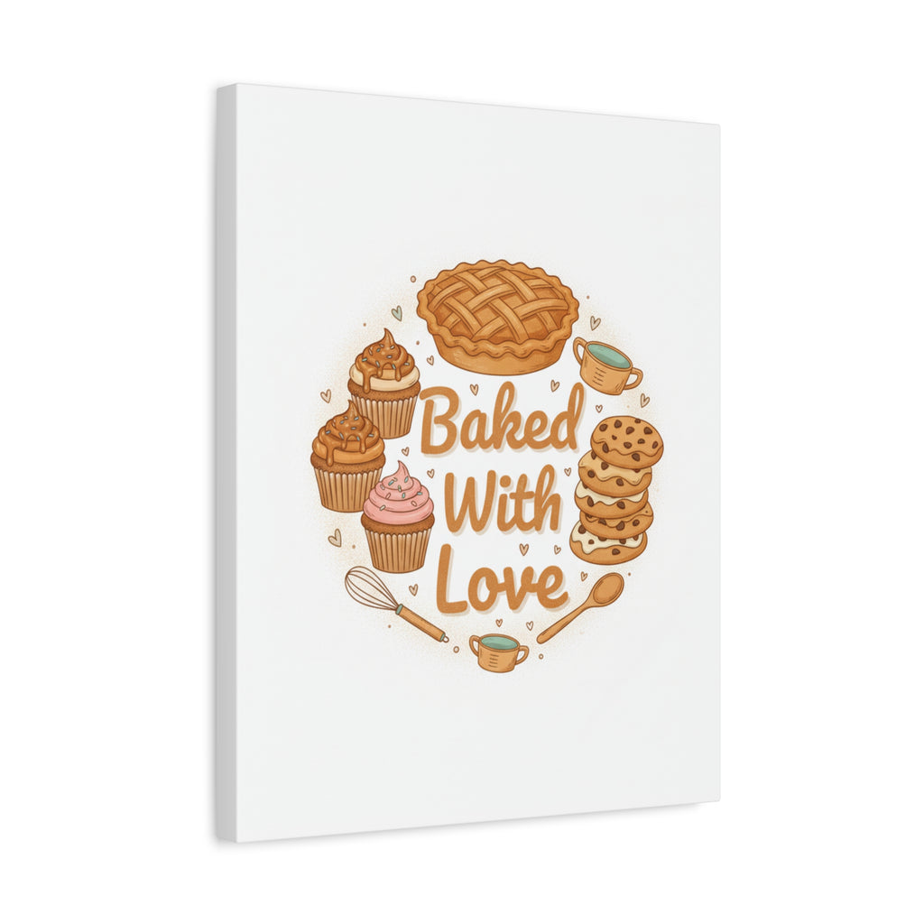 Baked With Love Canvas | Cozy Baking Aesthetic, Flour Power Decor