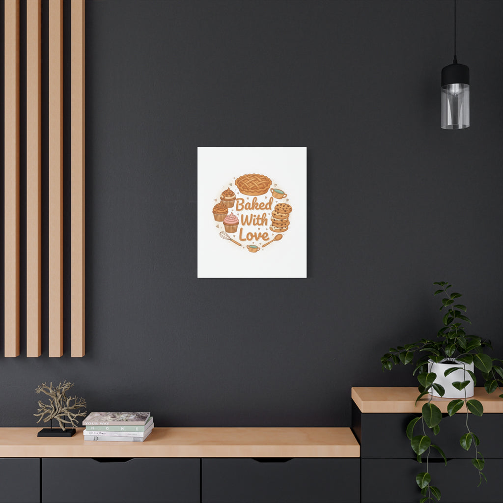 Baked With Love Canvas | Cozy Baking Aesthetic, Flour Power Decor
