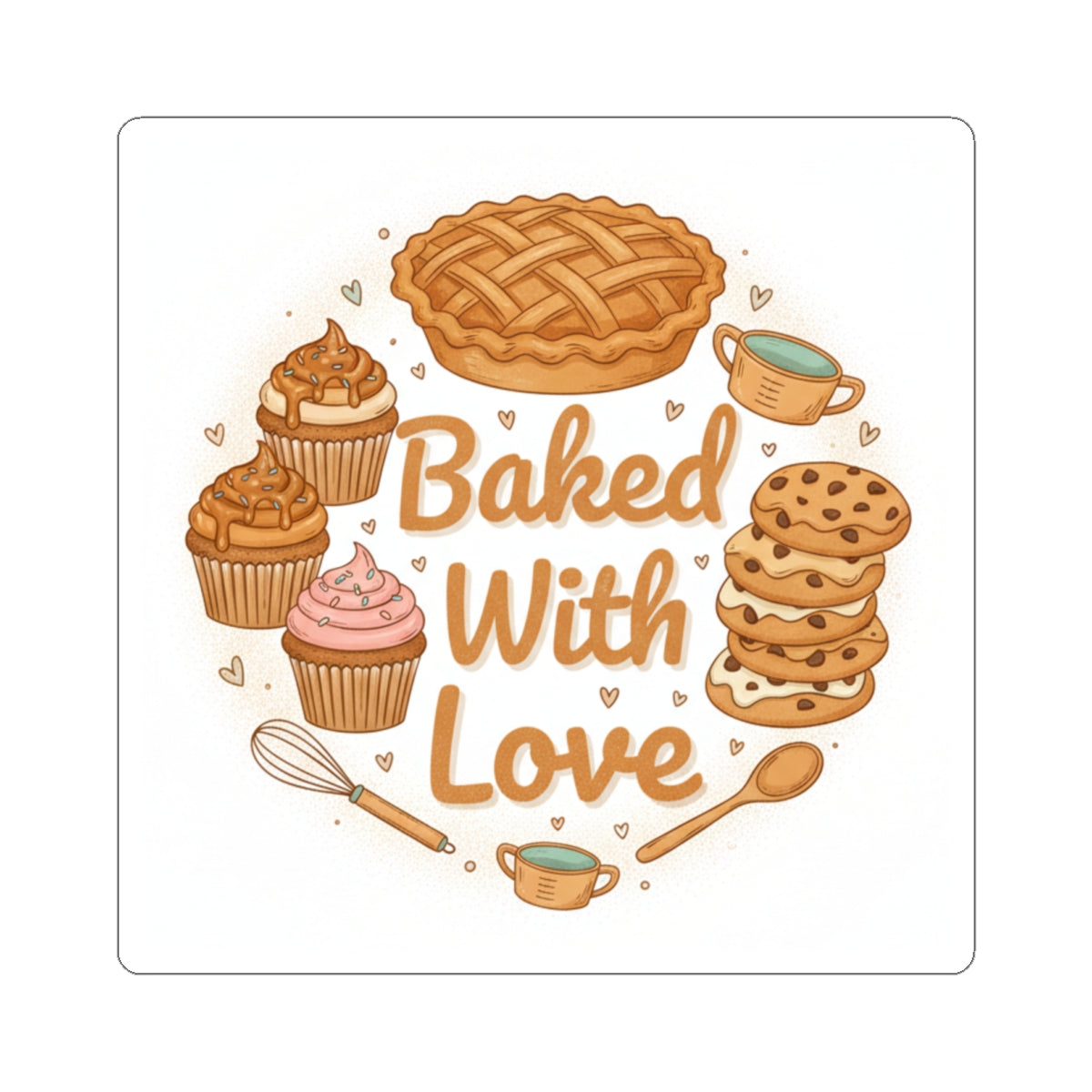 Baking-Themed Kiss-Cut Stickers — Cute Bakery Icons for Laptops, Water Bottles & Notebooks