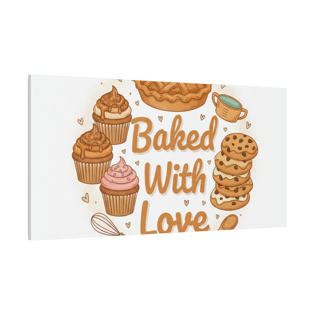 Baked With Love Canvas | Cozy Baking Aesthetic, Flour Power Decor