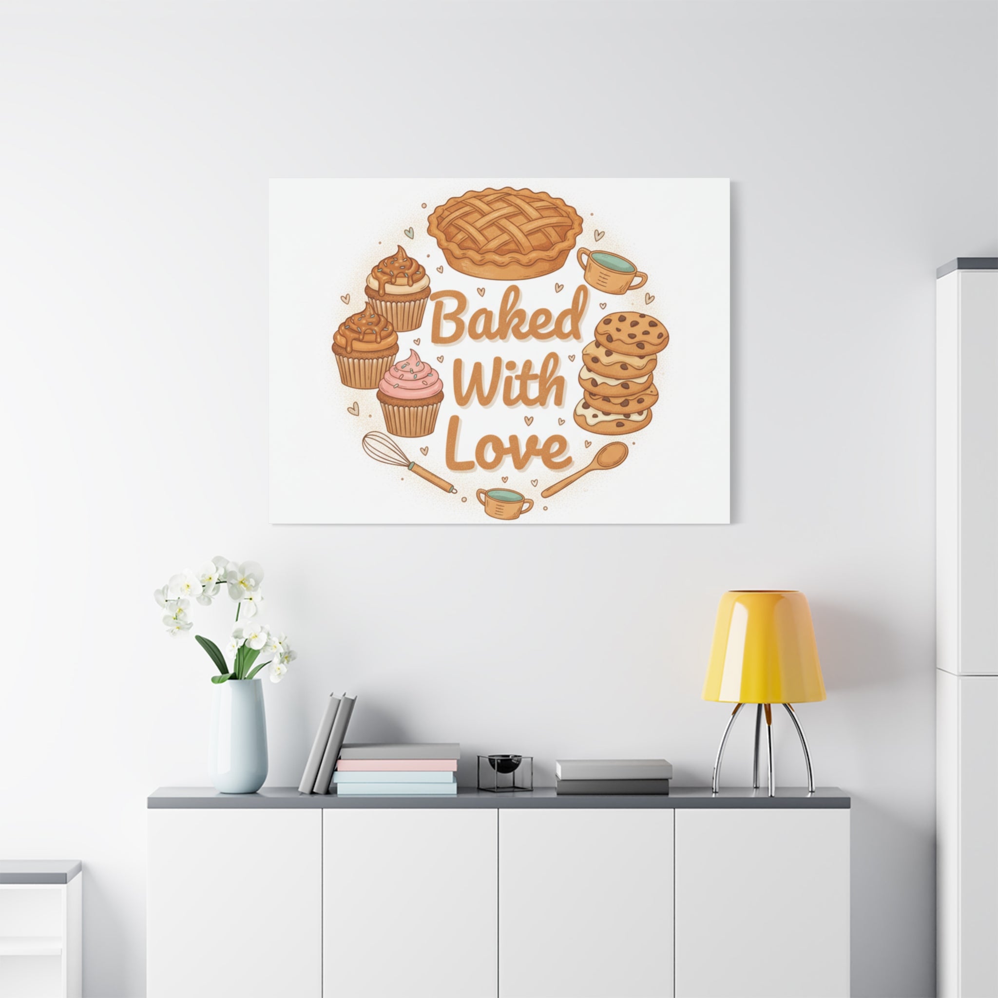 Baked With Love Canvas | Cozy Baking Aesthetic, Flour Power Decor