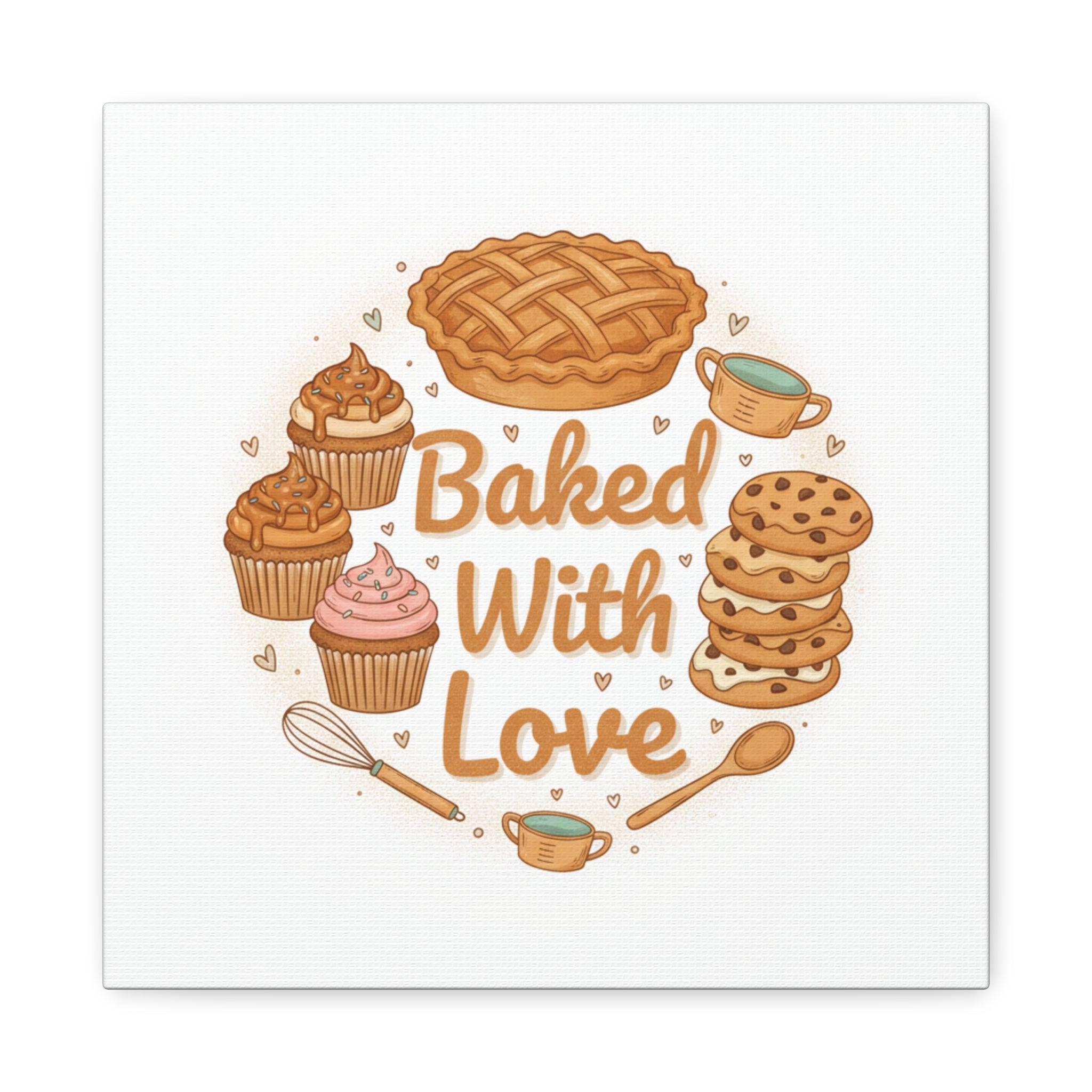 Baked With Love Canvas | Cozy Baking Aesthetic, Flour Power Decor
