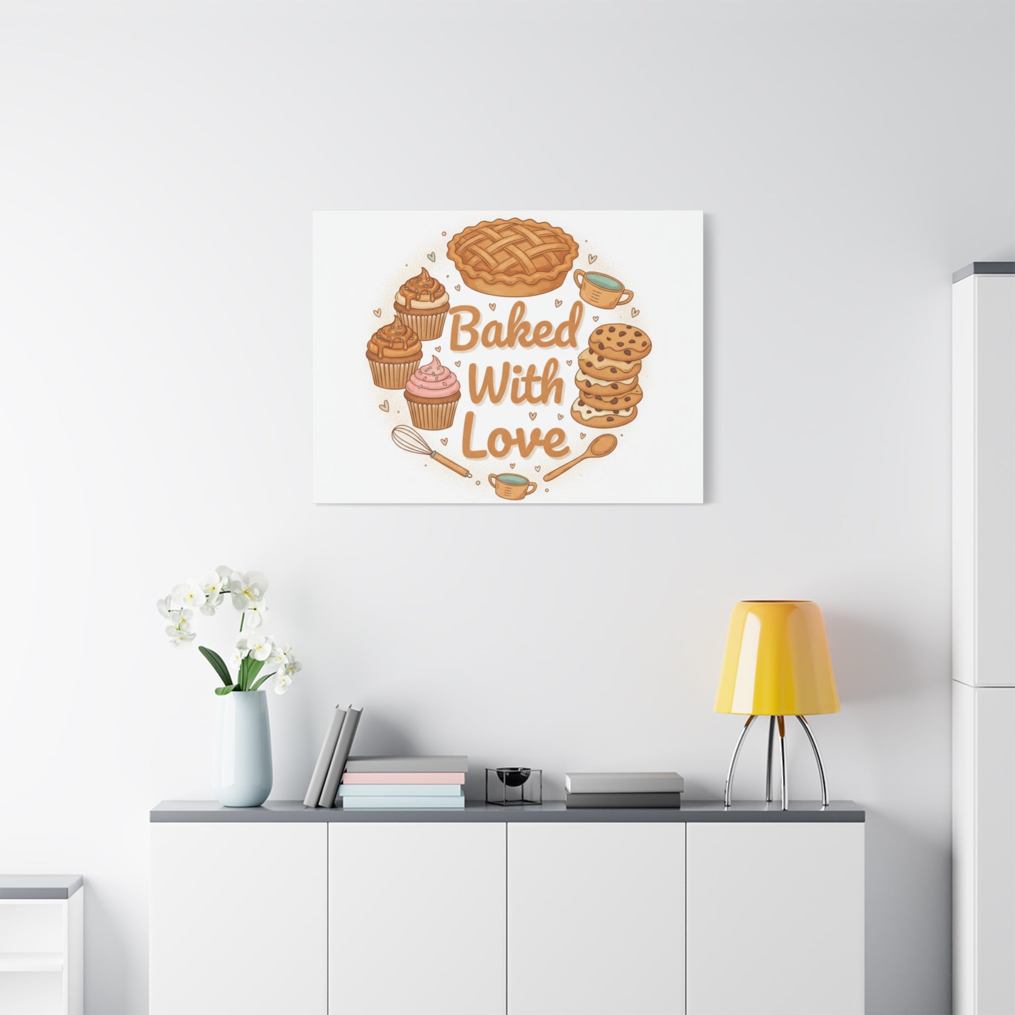 Baked With Love Canvas | Cozy Baking Aesthetic, Flour Power Decor