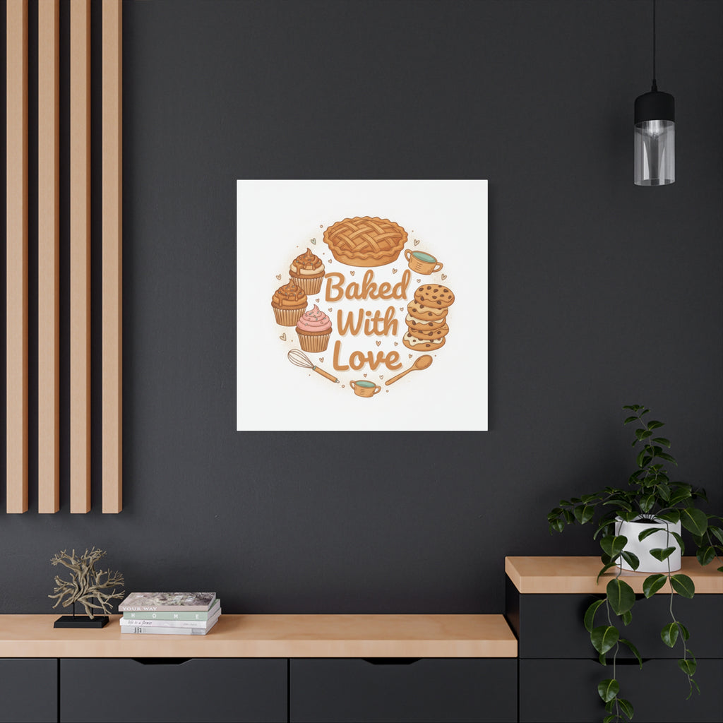 Baked With Love Canvas | Cozy Baking Aesthetic, Flour Power Decor