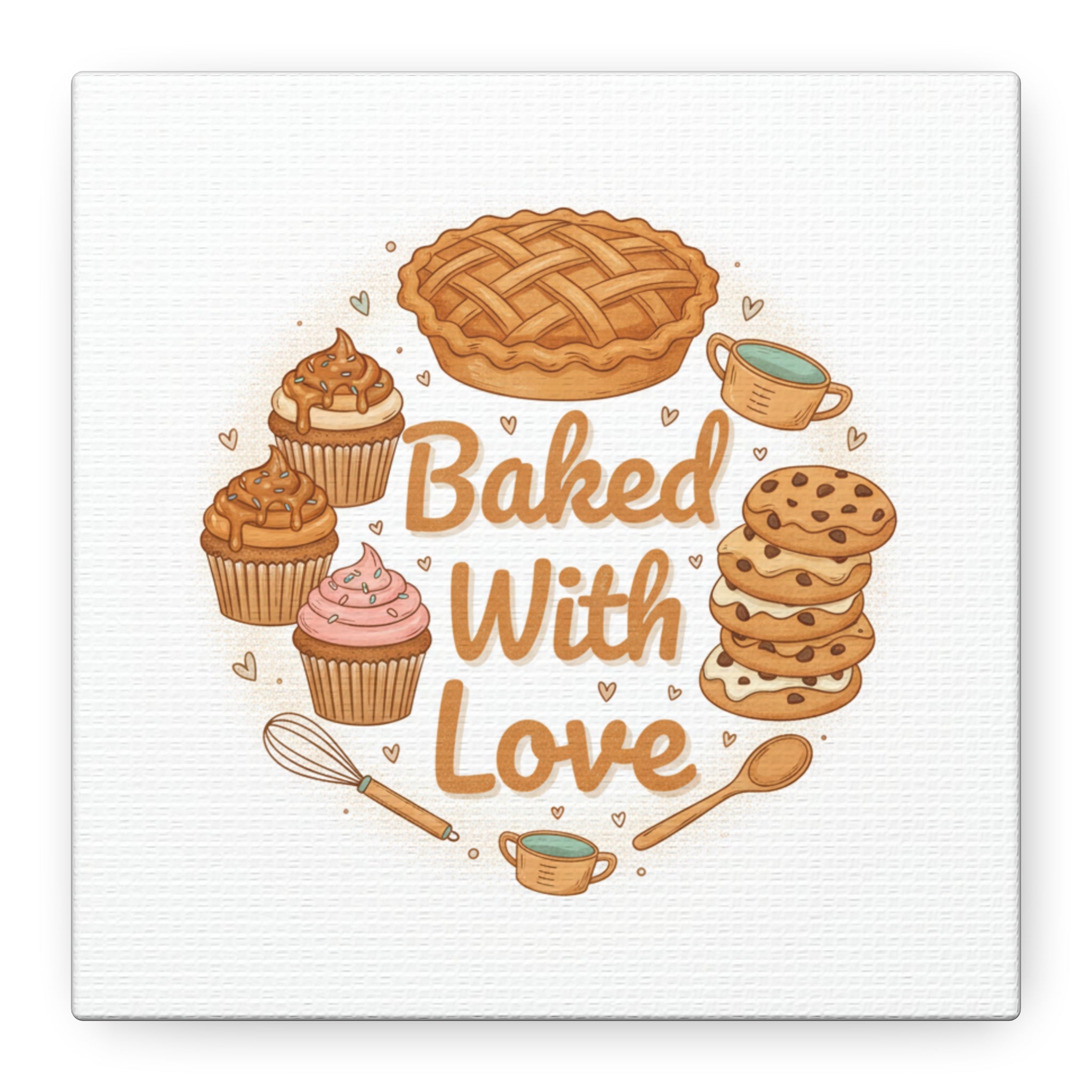 Baked With Love Canvas | Cozy Baking Aesthetic, Flour Power Decor