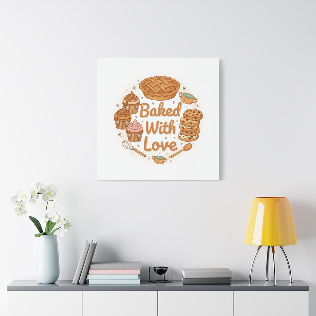 Baked With Love Canvas | Cozy Baking Aesthetic, Flour Power Decor